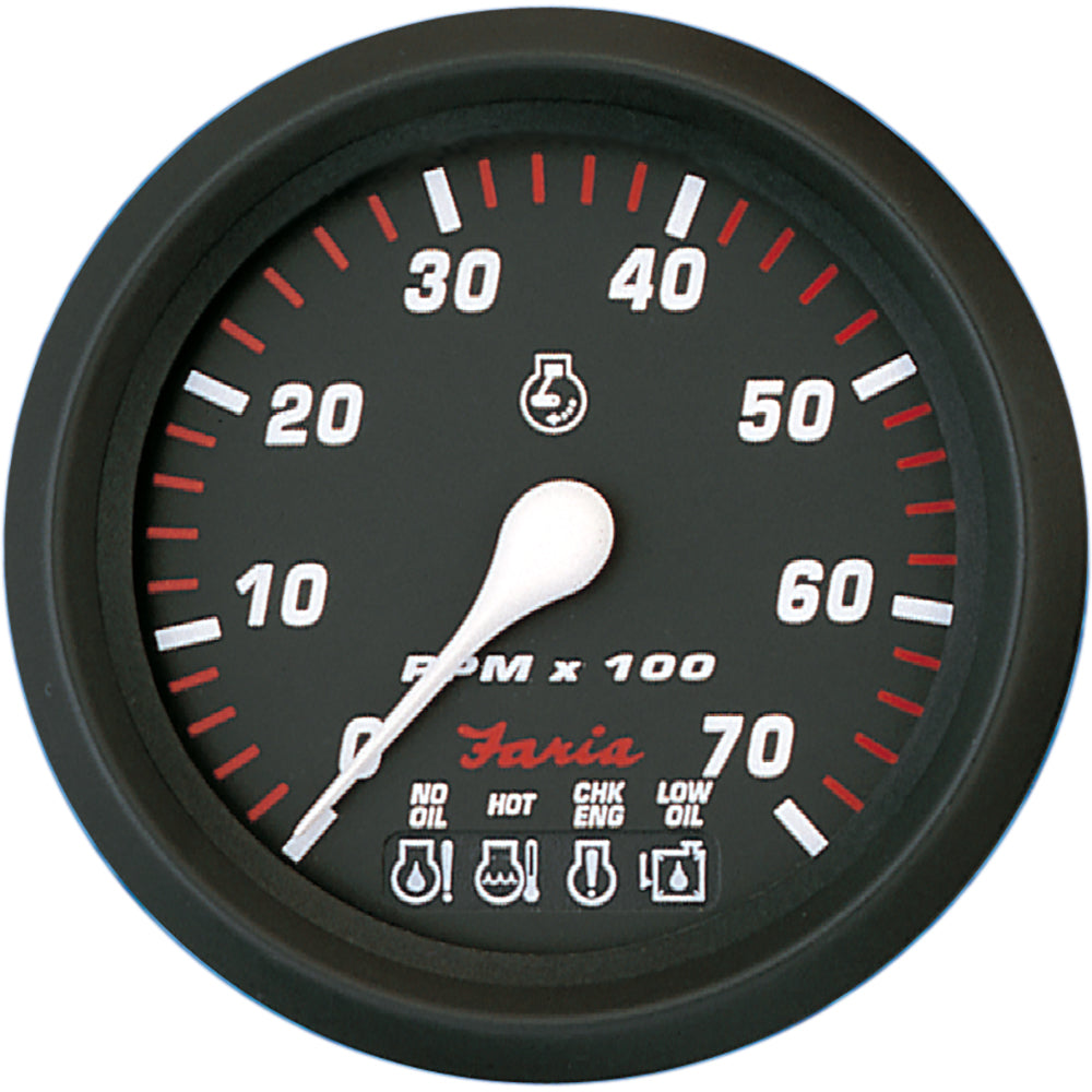 Faria Beede Instruments 34650 Professional Red 4" Tachometer 7 000 Rpm System Image 1