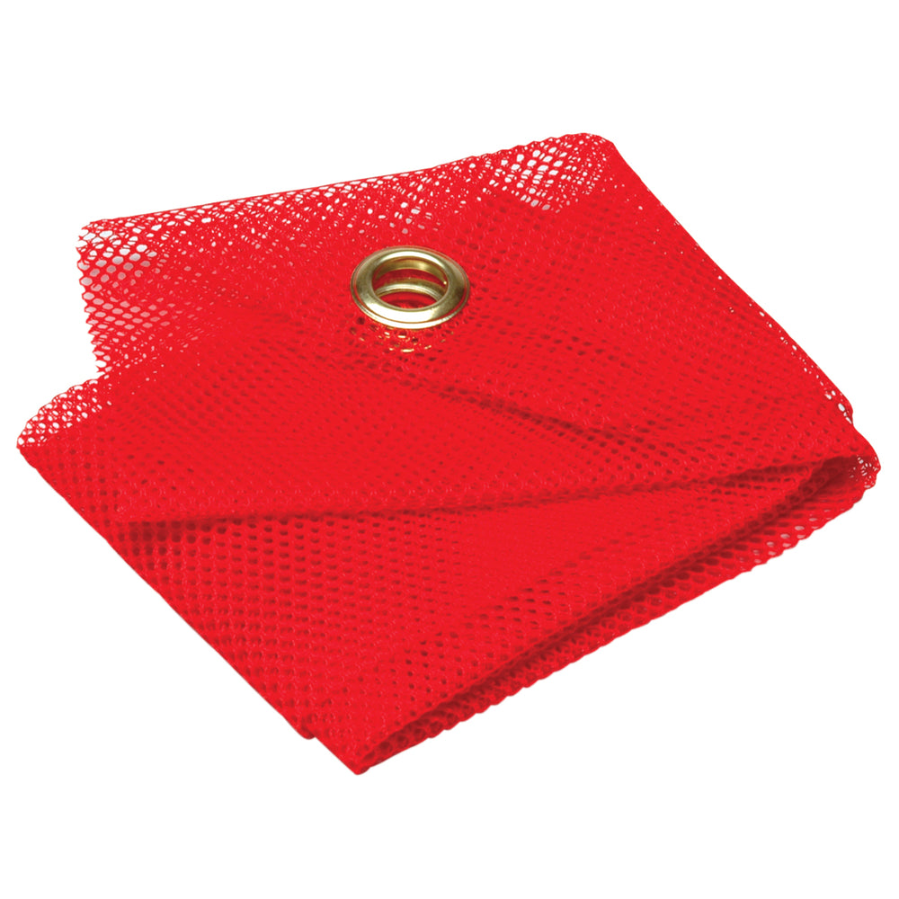 Roadpro 1818G Red Mesh Flag 18in x w Grommets - Mesh Flag with Grommets Image 1