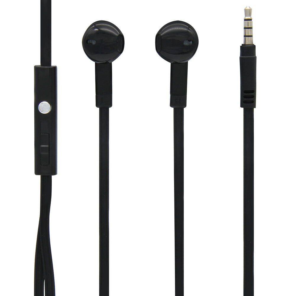 MobileSpec MBS10241 Stereo Buds In-Line Mic Black Image 1