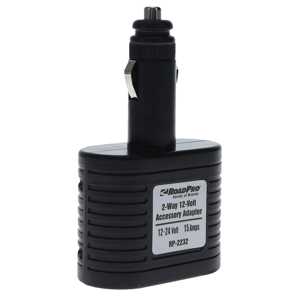 RoadPro RP-2232 Cigarette Lighter Adapter 2 Socket Splitter for 12V Devices Image 1