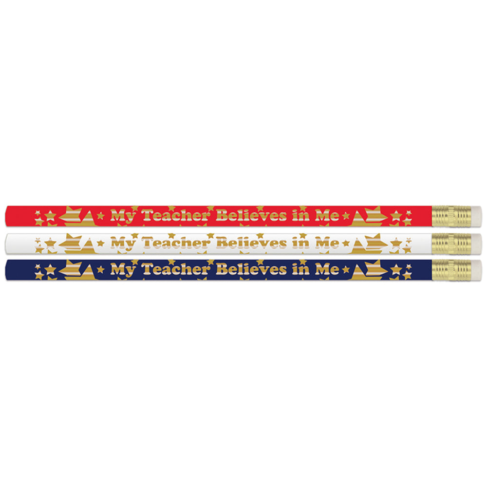 Musgrave Pencil Co Inc MUSD2586 Pencils Pack Of 12 - My Teacher Believes In Me Image 1