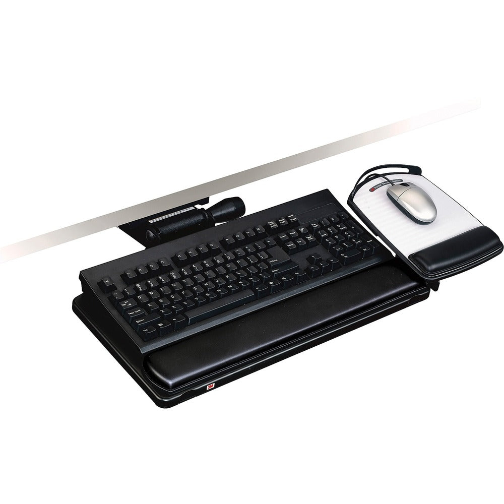 3M AKT150LE Easy Adjust Keyboard Tray Highly Adjustable Platform 23" Track Image 1