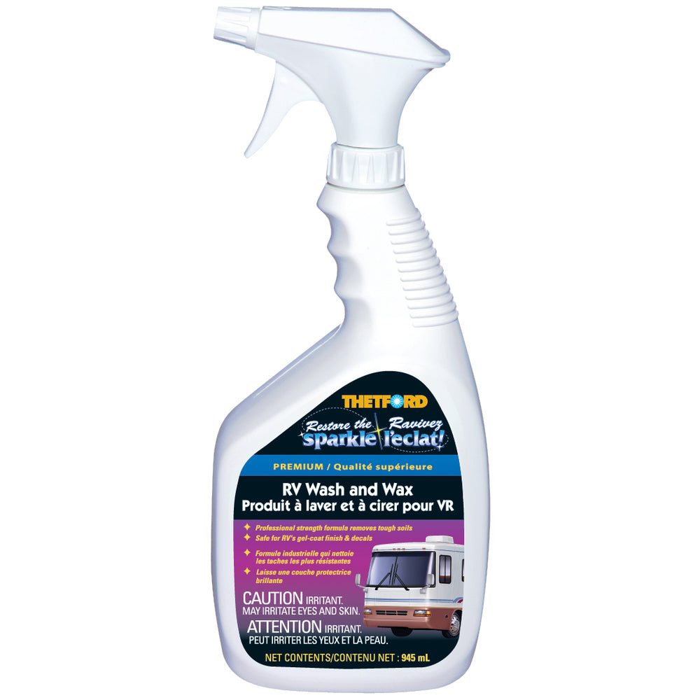Thetford 32637 Wash and Wax 32 oz Bottle - Cleans and Shines Image 1