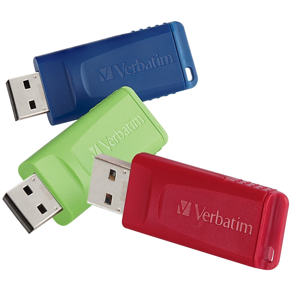 Verbatim Corp 98703 8GB USB 2.0 Flash Drive - Red, Green, Blue Image 1