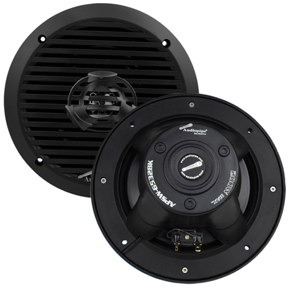 Audiopipe Apsw-6532Bk Marine Speakers 200W Max Black Pair