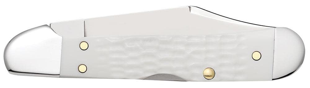 Case WR XX Pocket Knife Sparxx White Jigged Synthetic Mini Copperlock Item #60185 - (61749L SS) - Length Closed: 3 5/8 Inches