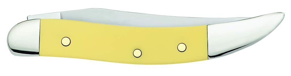 Case WR XX Pocket Knife Yellow Synthetic SS - Small Texas Toothpick Item #81095 - (310096 SS) - Length Closed: 3 Inches