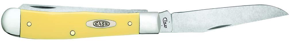 WR Case XX Pocket Knife Yellow Synthetic Trapper W/Clip Item #81091 - (3254C SS) - Length Closed: 4 1/8 Inches
