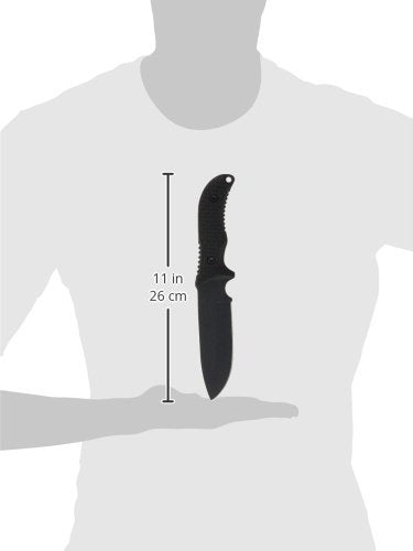 Schrade SCHF36CP Frontier 10.4in High Carbon Steel Full Tang Fixed Blade Knife with 5in Drop Point and TPE Handle for Outdoor Survival, Camping and Bushcraft