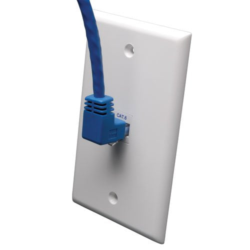 Tripp Lite Cat6 Gigabit Molded Patch Cable (RJ45 Right Angle Up M to RJ45 M) Blue, 10-ft.(N204-010-BL-UP)