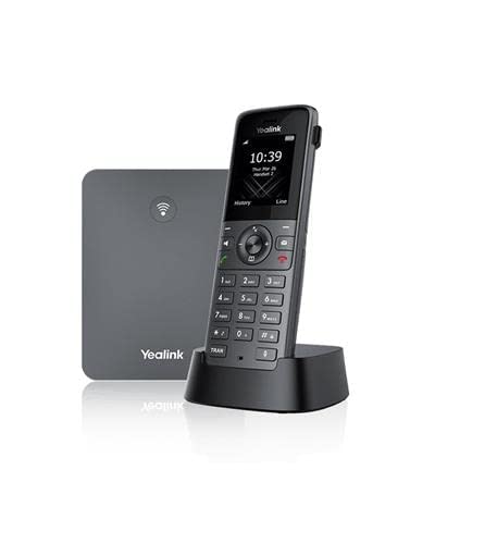 Yealink W73P DECT Cordless IP Phone System, Black, VoIP Base Station with Wireless Handset