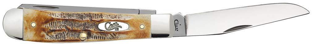 Case WR XX Pocket Knife Burnt 6.5 Bonestag Trapper Item #3573 - (6.5254 SS) - Length Closed: 4 1/8 Inches