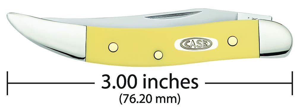 Case WR XX Pocket Knife Yellow Synthetic SS - Small Texas Toothpick Item #81095 - (310096 SS) - Length Closed: 3 Inches
