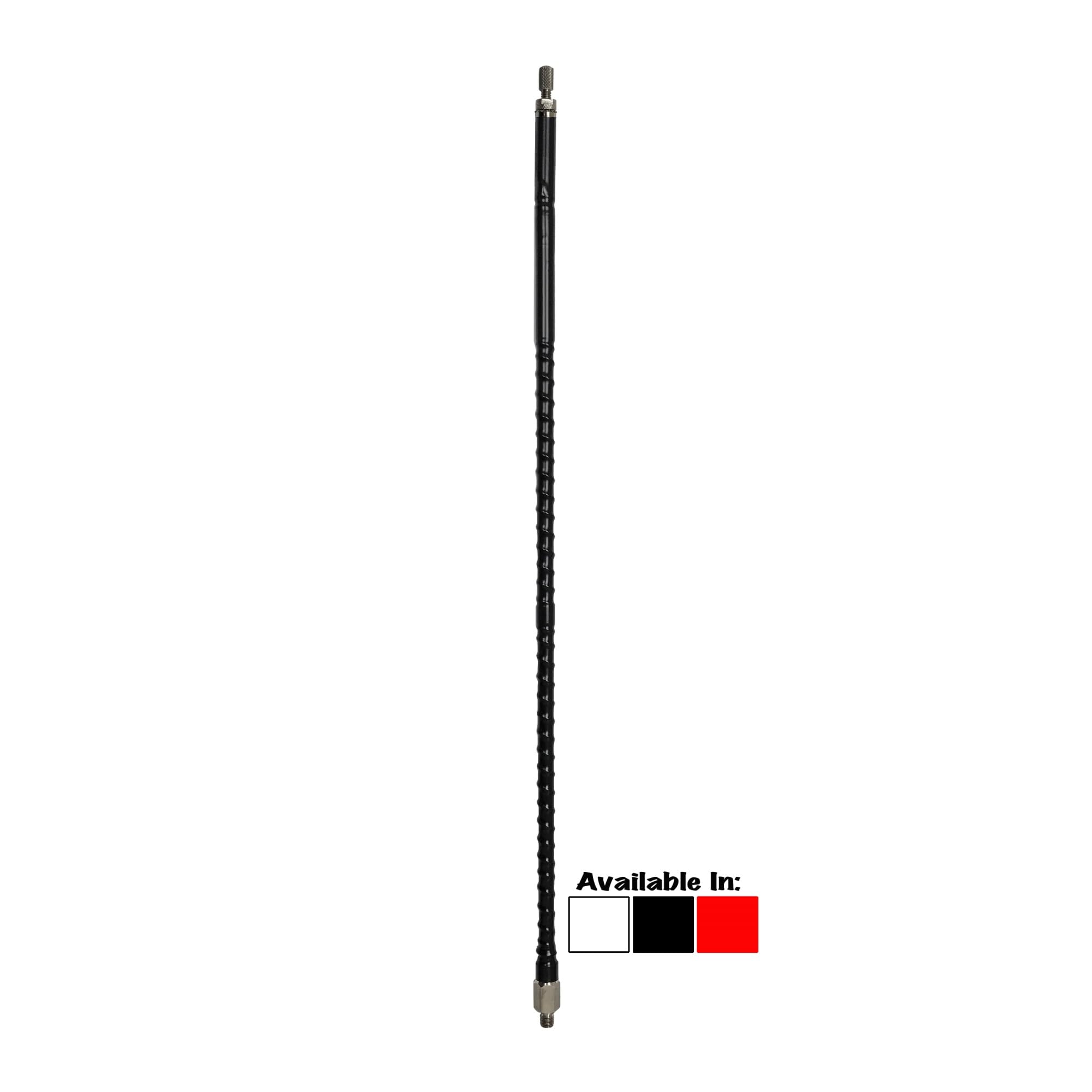 PROCOMM - BTF2-W White 2.25' Tall TOP Load 1/4 Wave Heavy Duty TUNEABLE TIP Fiberglass CB Antenna