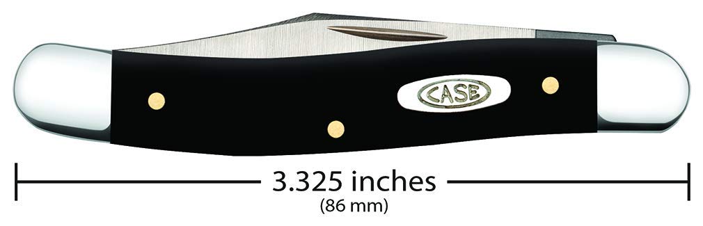 Case WR XX Pocket Knife Black Synthetic Medium Jack Item #220 - (22087 SS) - Length Closed: 3 3/8 Inches