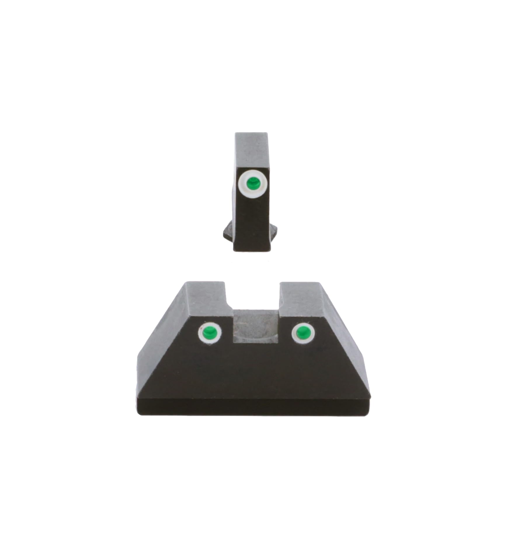 AMERIGLO Optic Compatible Sight Set for Glock - XL Tall Green Tritium 3 dot Sight Set White Outlines .315" F .394" R