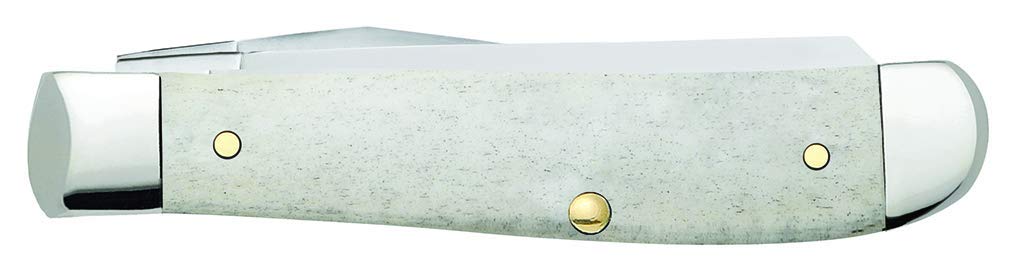 Case WR XX Pocket Knife Patriotic Smooth Natural Bone Mini Trapper Item #64135 - (6207 SS) - Length Closed: 3 1/2 Inches