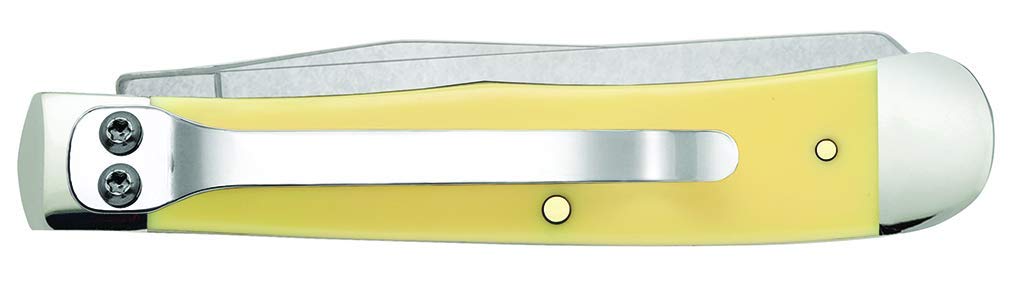 WR Case XX Pocket Knife Yellow Synthetic Trapper W/Clip Item #81091 - (3254C SS) - Length Closed: 4 1/8 Inches