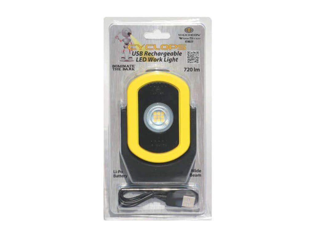 Maxxeon MXN00812, HiVis Yellow, Workstar Cyclops USB-C Rechargeable LED Worklight
