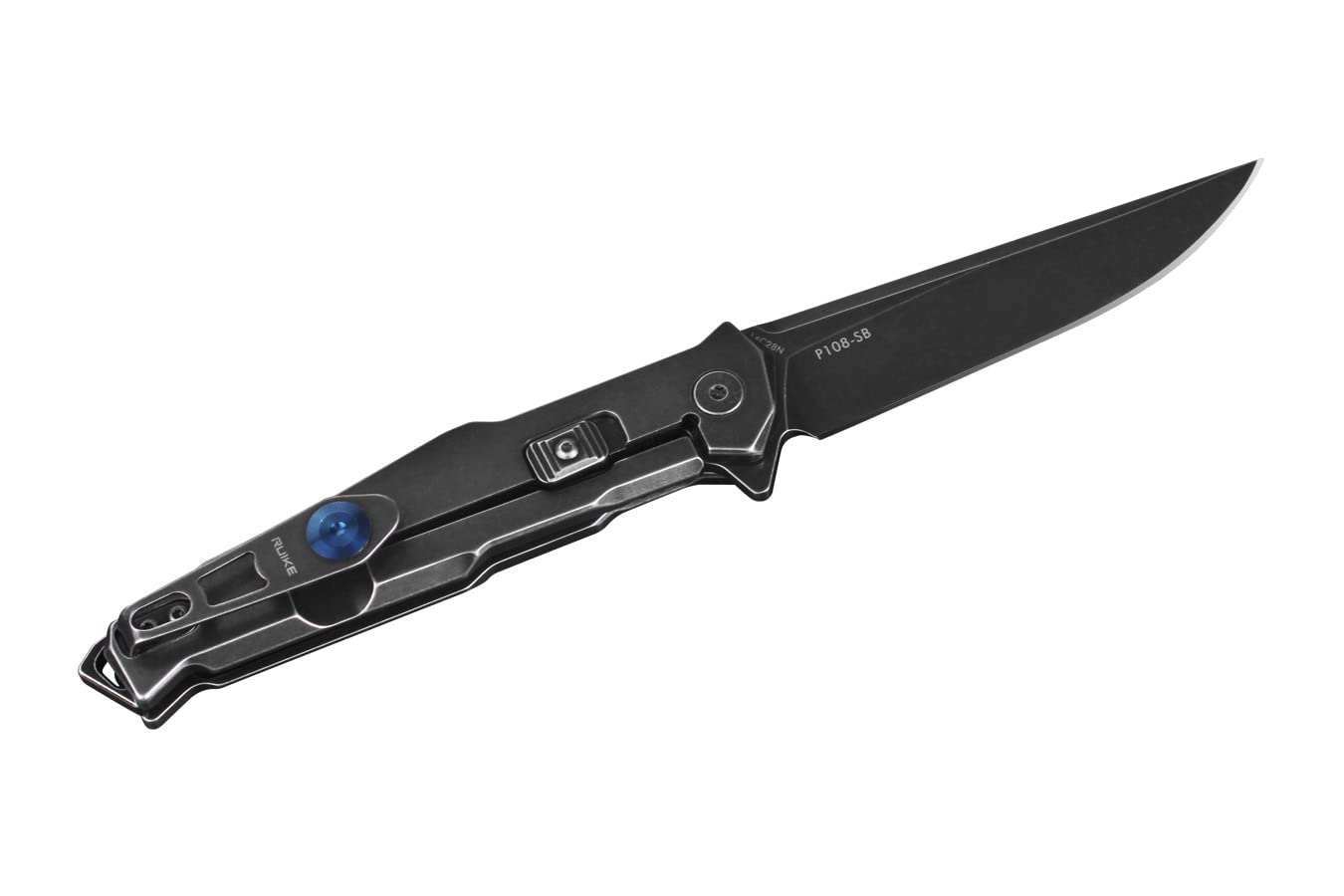 Ruike Tactical Pocket Knife for men Folding Knife Frame Lock 14C28N Steel Camping Knives Small Hiking Work Utility Knife Blet Clip Women Gifts EDC Tool Gear P108-SB