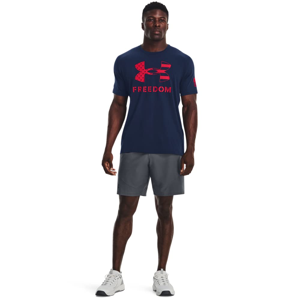 Under Armour Men's New Freedom Logo T-Shirt, (410) Academy / / Red, Medium