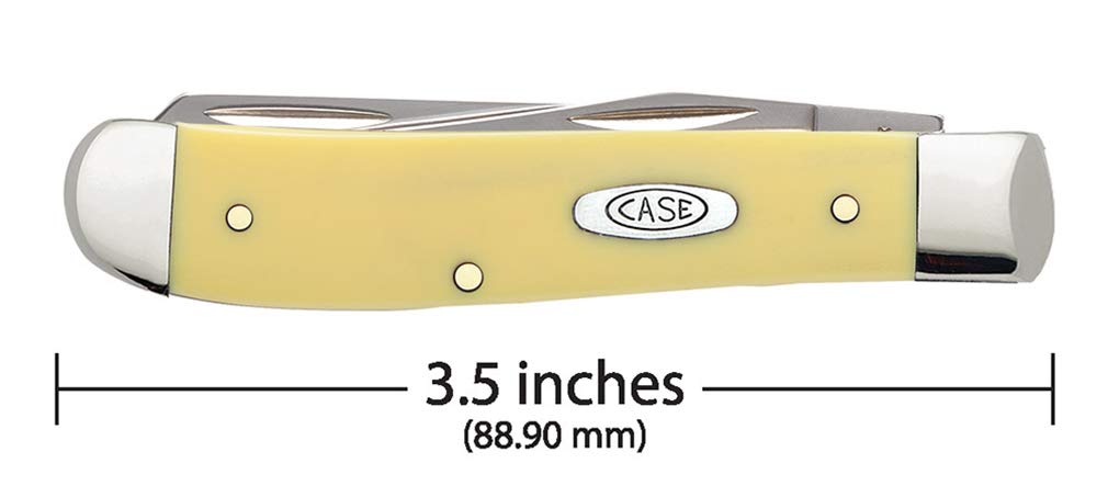 Case WR XX Pocket Knife Yellow Synthetic Mini Trapper SS Item #80029 - (3207 SS) - Length Closed: 3 1/2 Inches