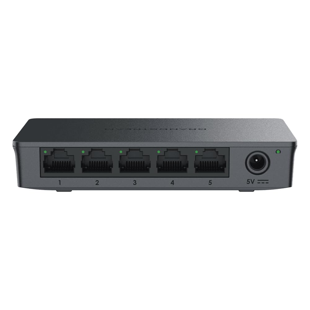 Grandstream GWN7700 | 5-Port Gigabit Ethernet Unmanaged Network Switch | Plug & Play | Desktop/Wall-Mount | Plastic Case
