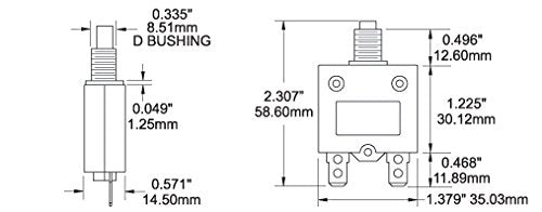Blue Sea Systems 7061 Push Button Reset Only Quick Connect Circuit Breaker, 40A