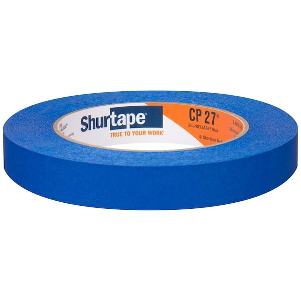 Shurtape CP 27 14-Day ShurRELEASE Painter's Tape, Multi-Surface, Use as Social Distancing Tape, 18mm x 55m, Blue, 1 Roll (202871)