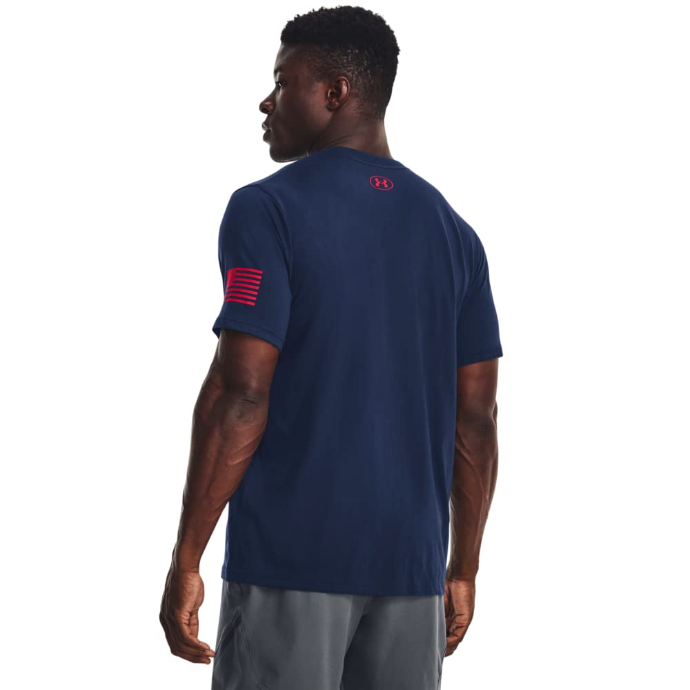 Under Armour Men's New Freedom Logo T-ShirtDISC, (410) Academy / / Red, Medium