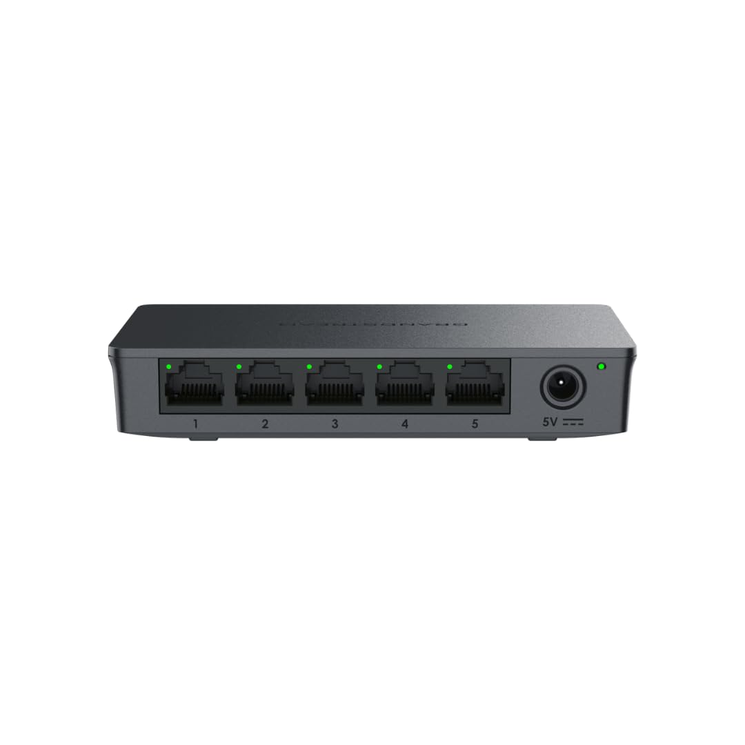Grandstream GWN7700 | 5-Port Gigabit Ethernet Unmanaged Network Switch | Plug & Play | Desktop/Wall-Mount | Plastic Case