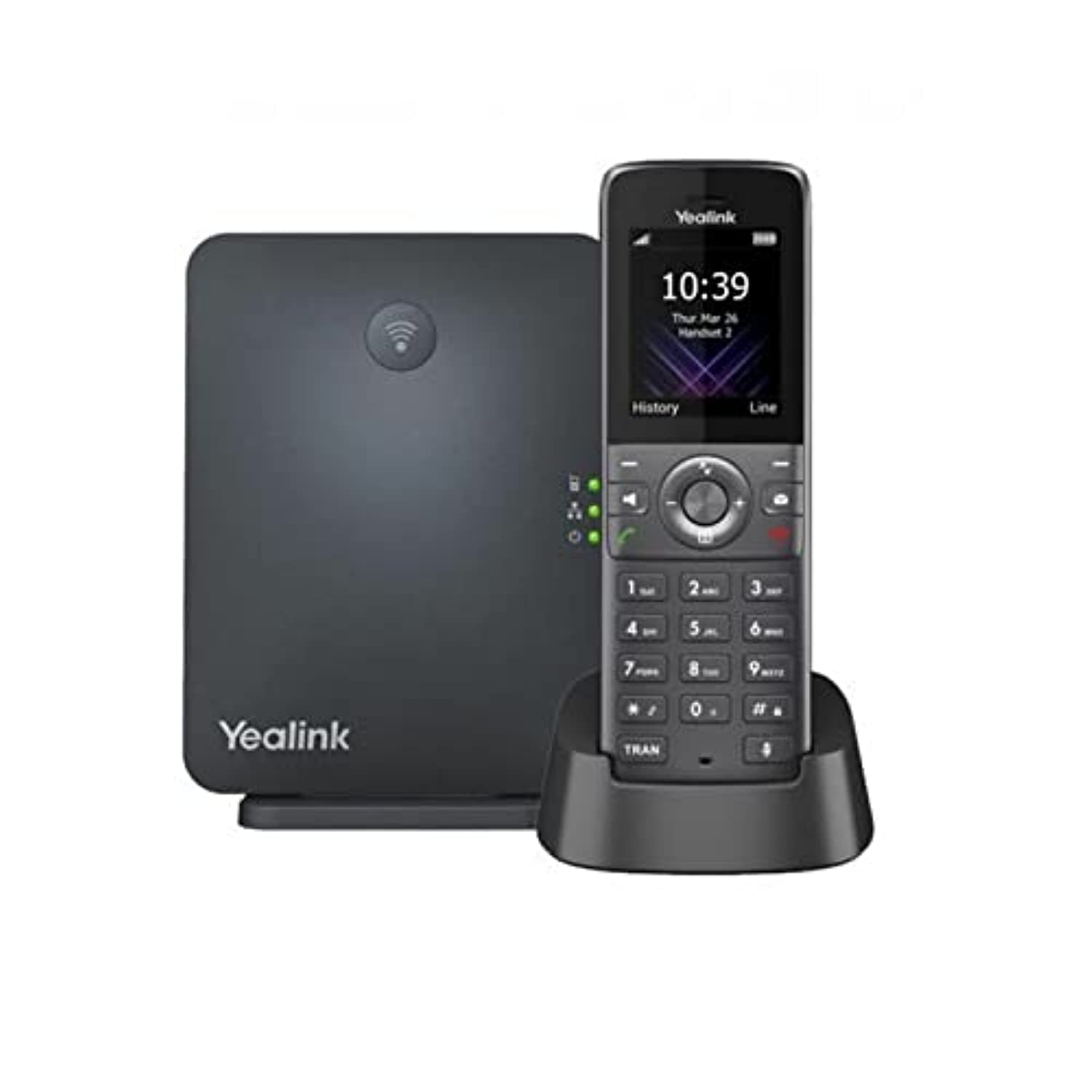 Yealink W73P DECT Cordless IP Phone System, Black, VoIP Base Station with Wireless Handset