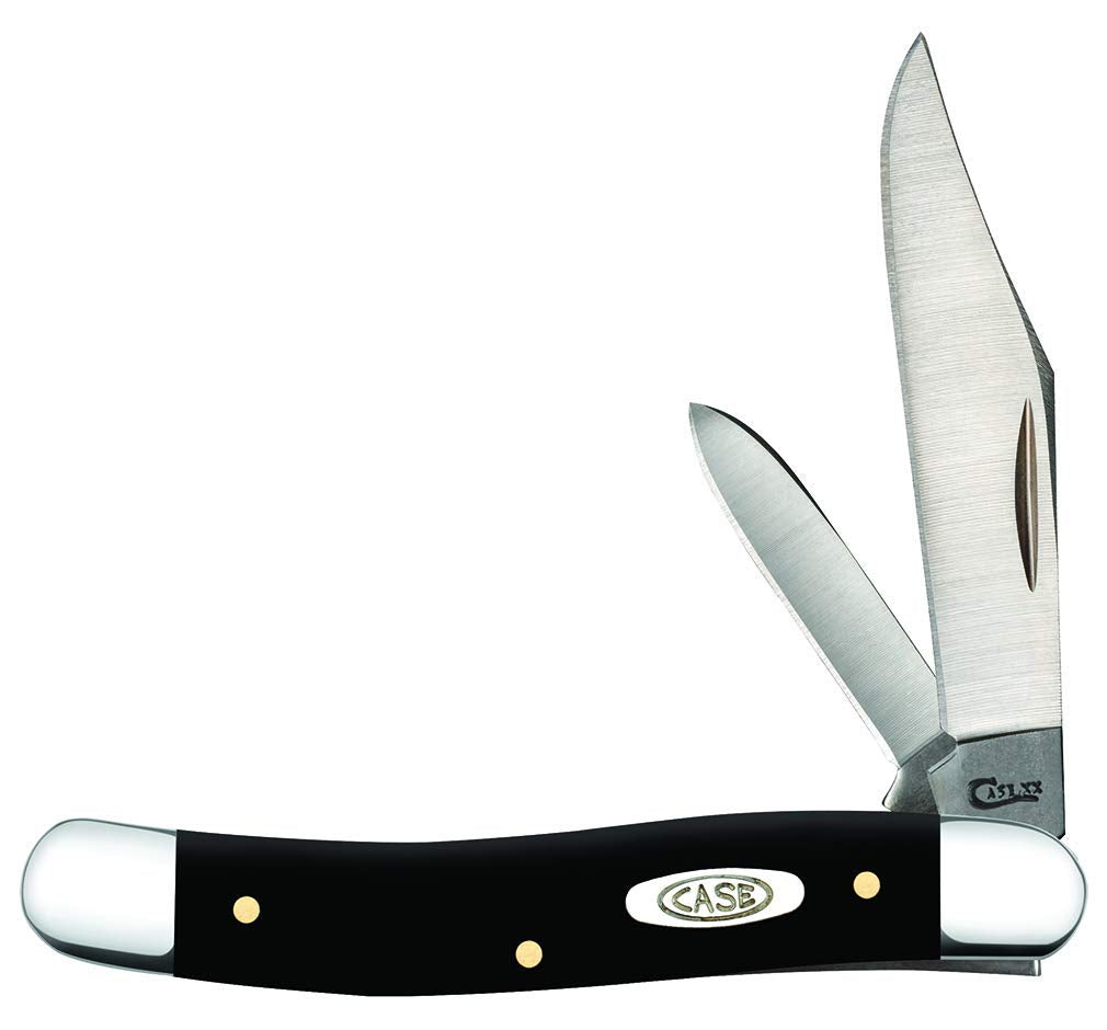 Case WR XX Pocket Knife Black Synthetic Medium Jack Item #220 - (22087 SS) - Length Closed: 3 3/8 Inches
