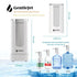 GentleJet Automatic Water Dispenser Pump for 5 Gallon Bottle with Stand, Digital Display, USB-C Rechargeable Water Jug Pump, Measured & Continuous Dispensing, Foldable Spout (White - Silver)