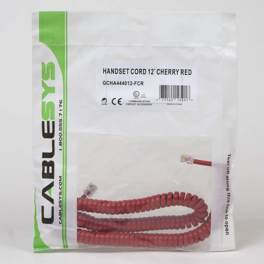 Cablesys GCHA444012-FCR / 12' RED Handset Cord