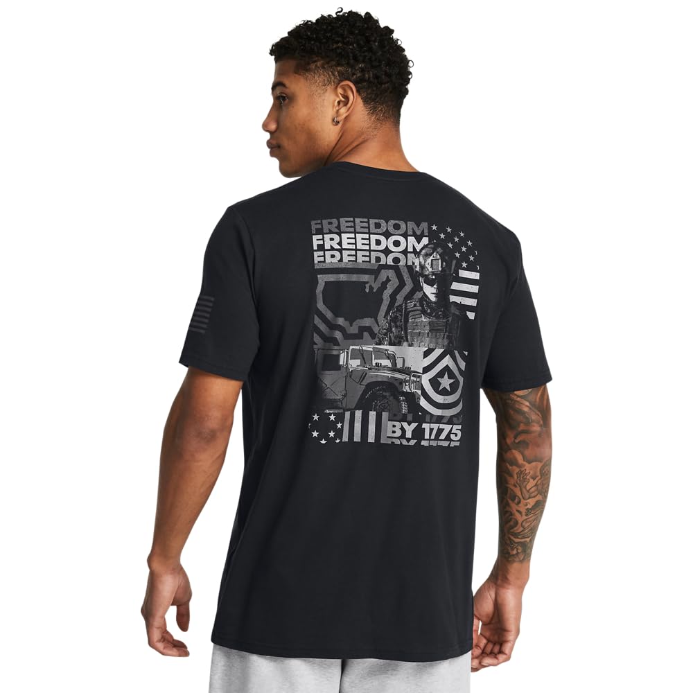Under Armour Men's Freedom Graphic Short Sleeve T-Shirt, (035) Steel Light Heather / / Royal, Small