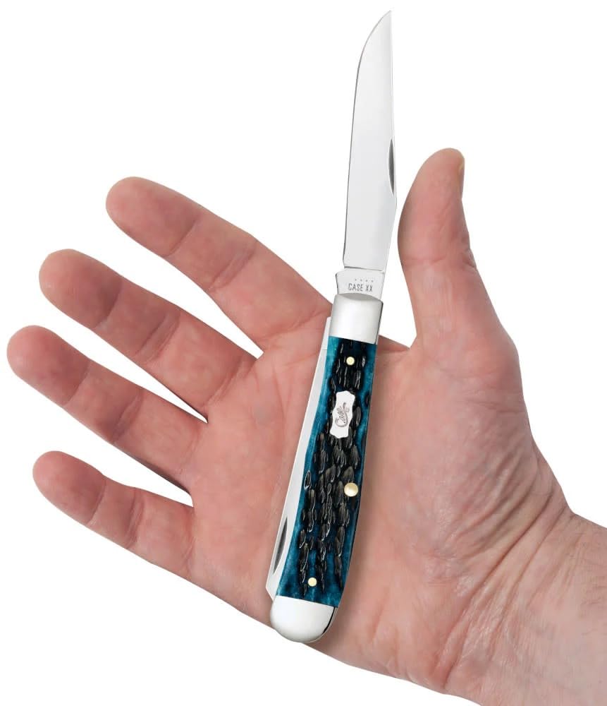Case Cutlery CA51850: Trapper Med Blue Peach Seed