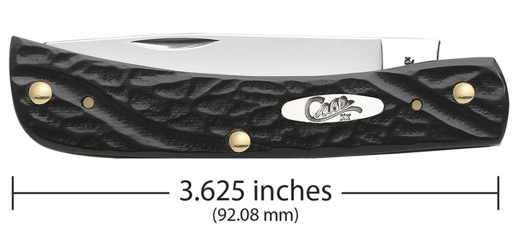 Case WR XX Pocket Knife Rough Black Synthetic Sod Buster Jr Item #18229 - (6137 SS) - Length Closed: 3 5/8 Inches