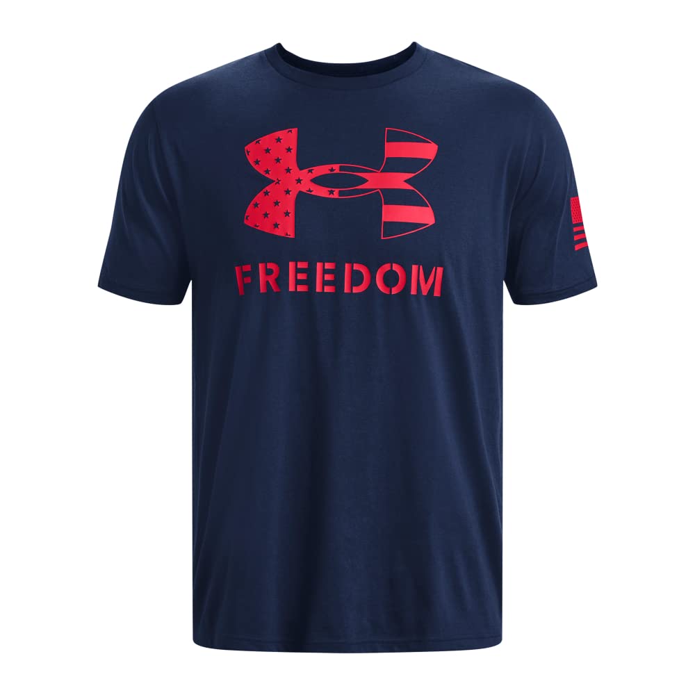Under Armour Men's New Freedom Logo T-Shirt, (410) Academy / / Red, Medium