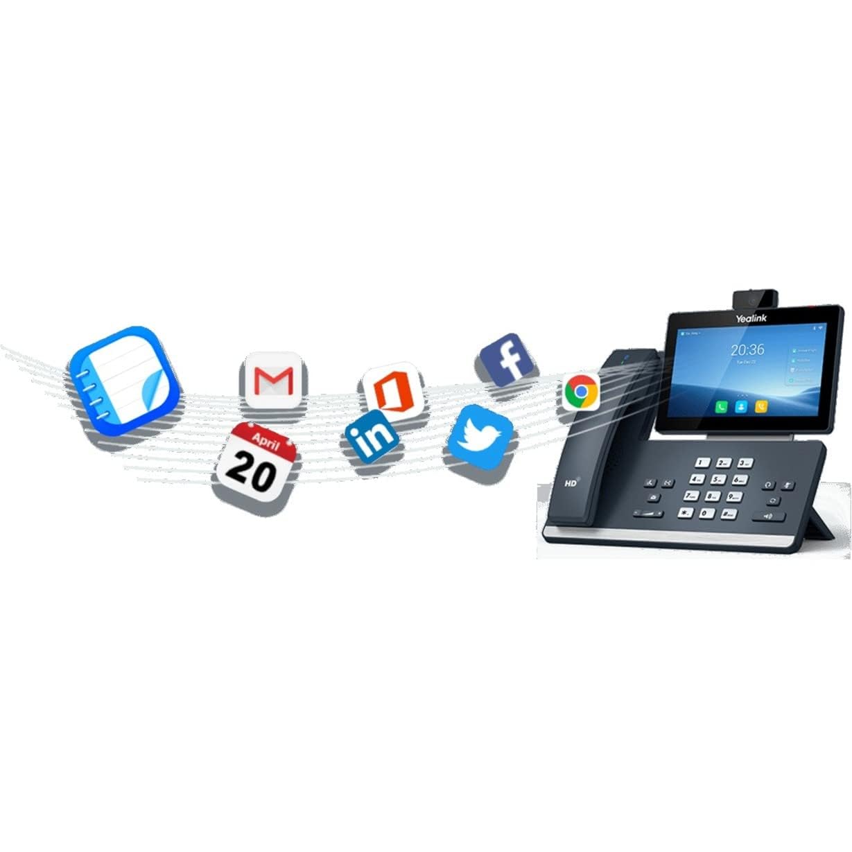 Yealink T58W Pro IP Phone - Corded/Cordless - Corded/Cordless - Wi-Fi, DECT, Bluetooth - Desktop, Wall Mountable - Classic Gray