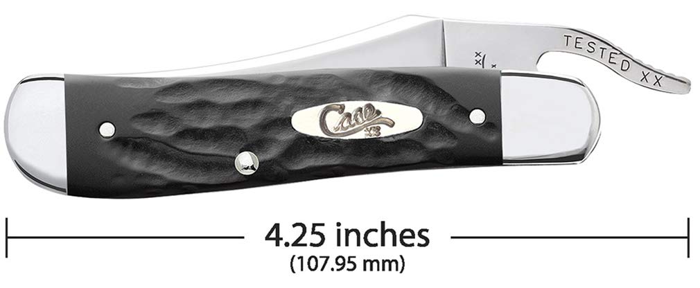 Case XX WR Pocket Knife Rough Black Jigged Synthetic Russlock Item #18224 - (61953L SS) - Length Closed: 4 1/4 Inches …