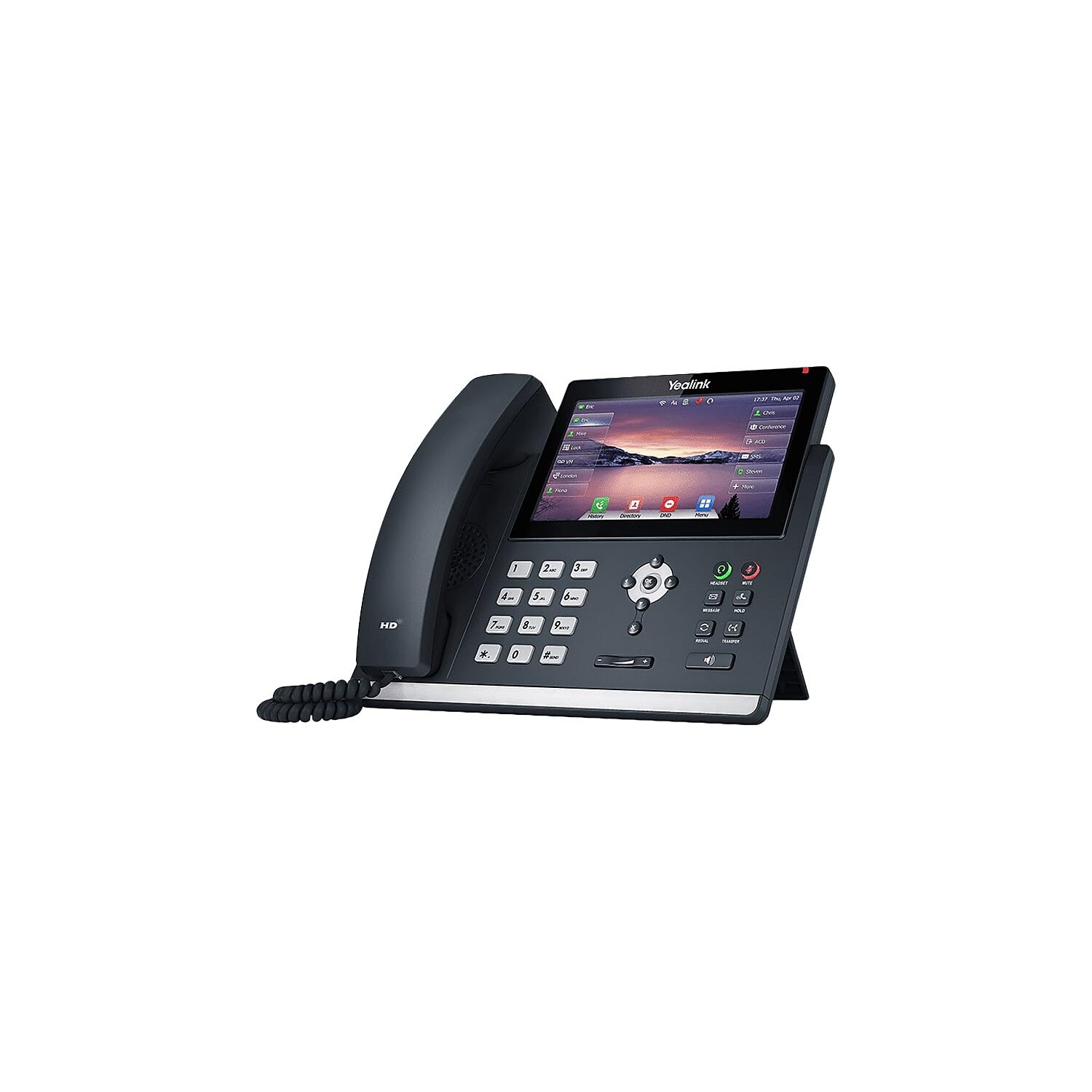 Yealink T48U Yealink Ultra Elegant Touchscreen IP Phone, 16 Lines. 7-Inch Color Touch Screen Display. Dual USB Ports, Dual-Port Gigabit Ethernet, PoE, Power Adapter Not Included (SIP-T48U)