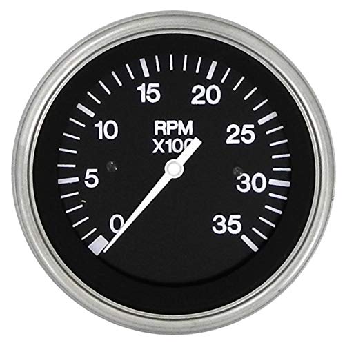 Sierra International 82302P 0-3500 RPM Dial Range Heavy Duty Diesel Alternator Electric Tachometer, 3"