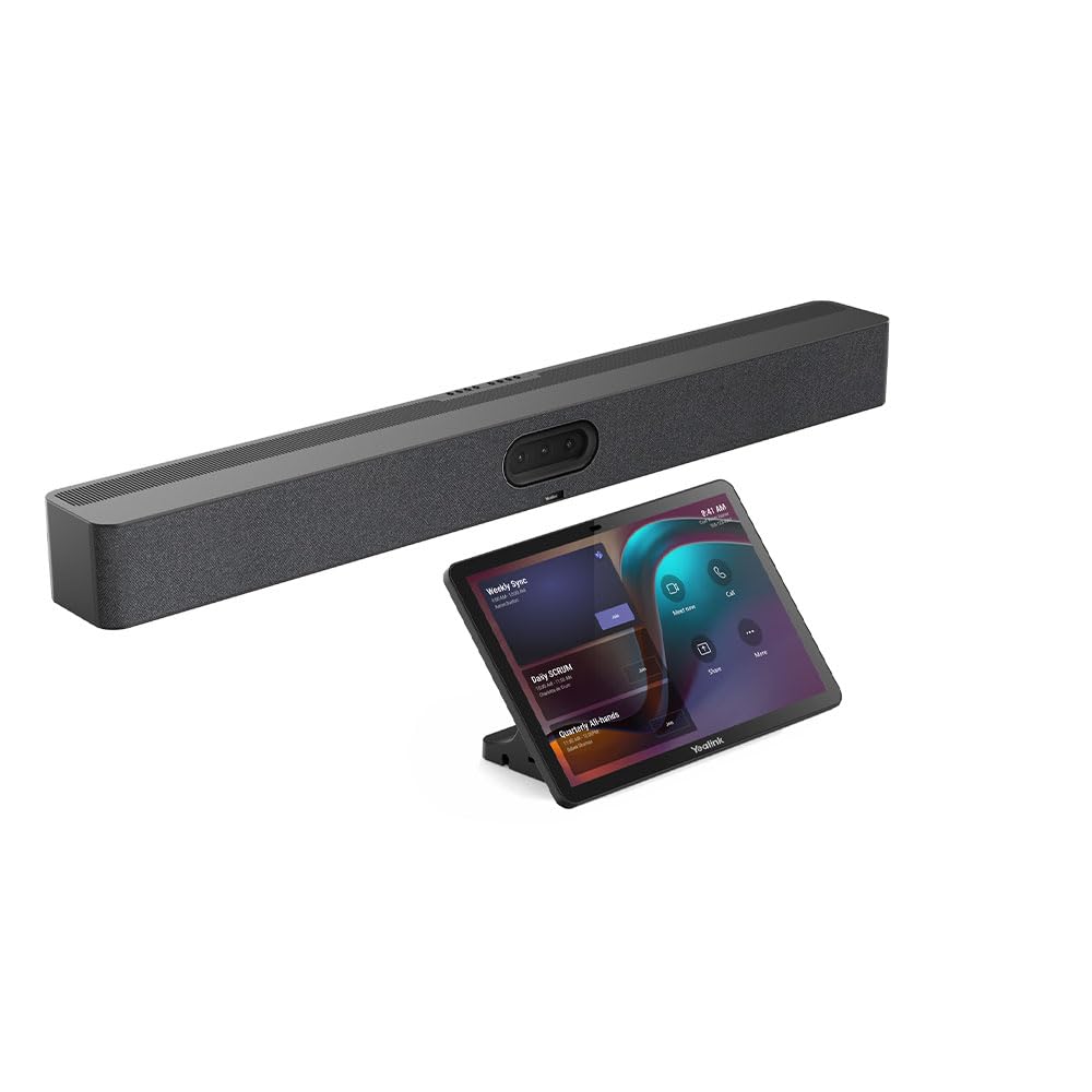 Yealink MeetingBar A50-031 Video Collaboration System with CTP25 Touch Console, All-in-One Conference Bar, Triple 50MP Cameras, 4K Resolution, for Medium to Large Rooms