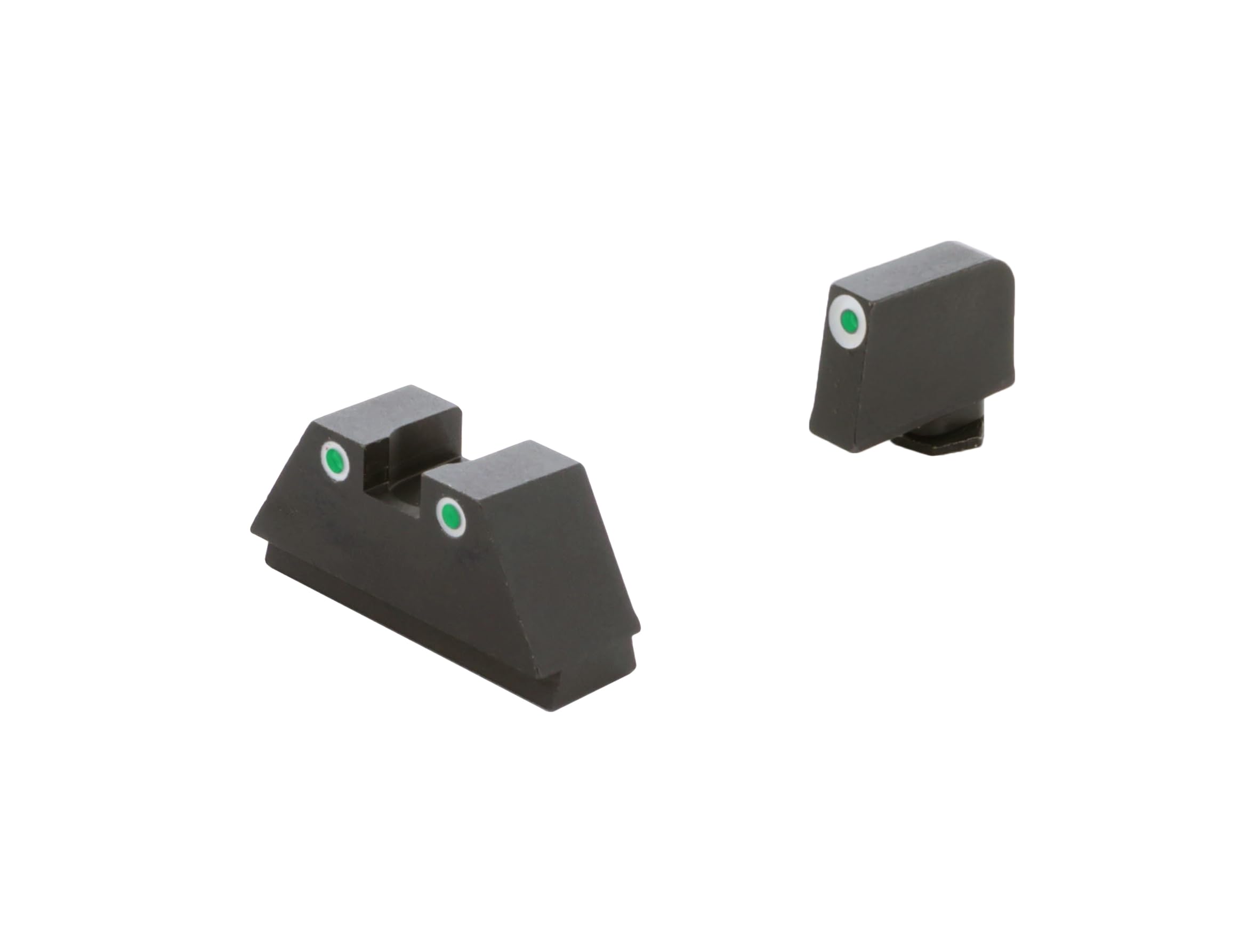 AMERIGLO Optic Compatible Sight Set for Glock - XL Tall Green Tritium 3 dot Sight Set White Outlines .315" F .394" R