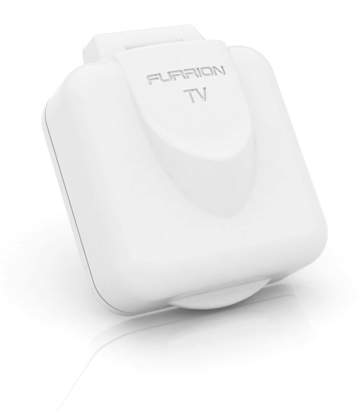 Furrion Mini TV/SAT Inlet Square with F-Type Connector for Coaxial Cable Feed; Marine Grade Weatherproof Sealing (White) - FTVINB-PS