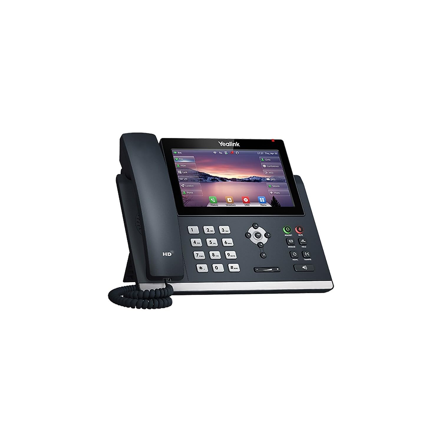 Yealink T48U Yealink Ultra Elegant Touchscreen IP Phone, 16 Lines. 7-Inch Color Touch Screen Display. Dual USB Ports, Dual-Port Gigabit Ethernet, PoE, Power Adapter Not Included (SIP-T48U)