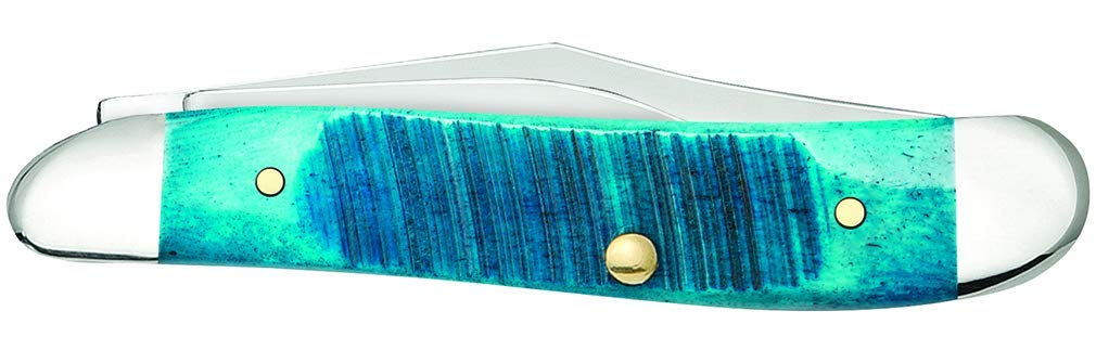 Case WR XX Pocket Knife Peanut Caribbean Blue Jig Bone Item #25596 - (6220 SS) - Length Closed: 2 7/8 Inches