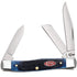 Case WR XX Pocket Knife Navy Blue Jigged Bone Medium Stockman Item #7049 - (63032 SS) - Length Closed: 3 5/8 Inches