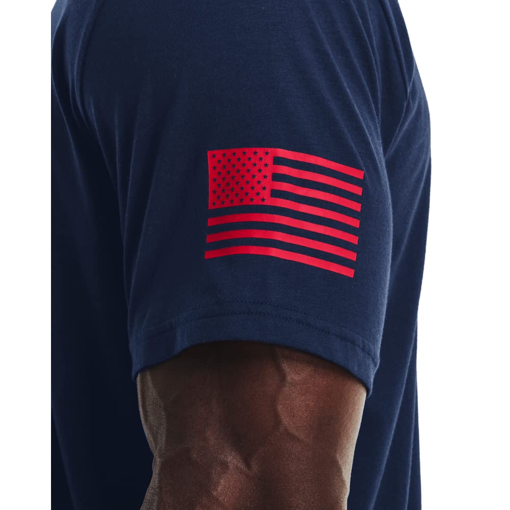 Under Armour Men's New Freedom Logo T-Shirt, (410) Academy / / Red, Medium
